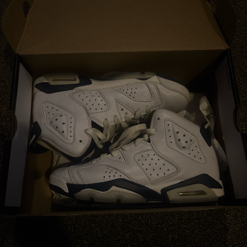 Jordan White and Midnight Navy Sneakers